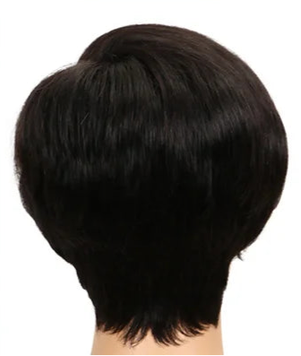 Perruque cheveux lisses Blonde Pixie Cut Bob 100% naturel brésilien