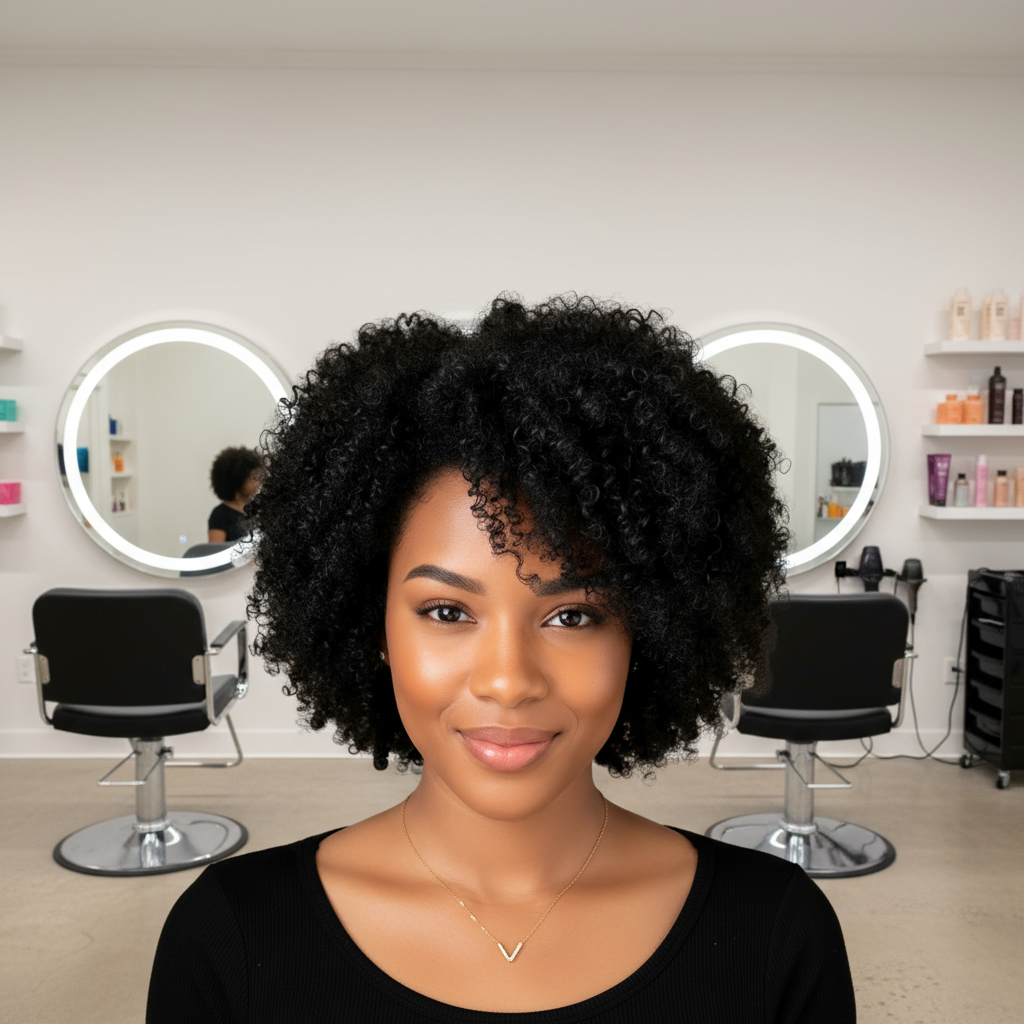 Perruque Afro Kinky Curly cheveux 100% naturel Bresilien