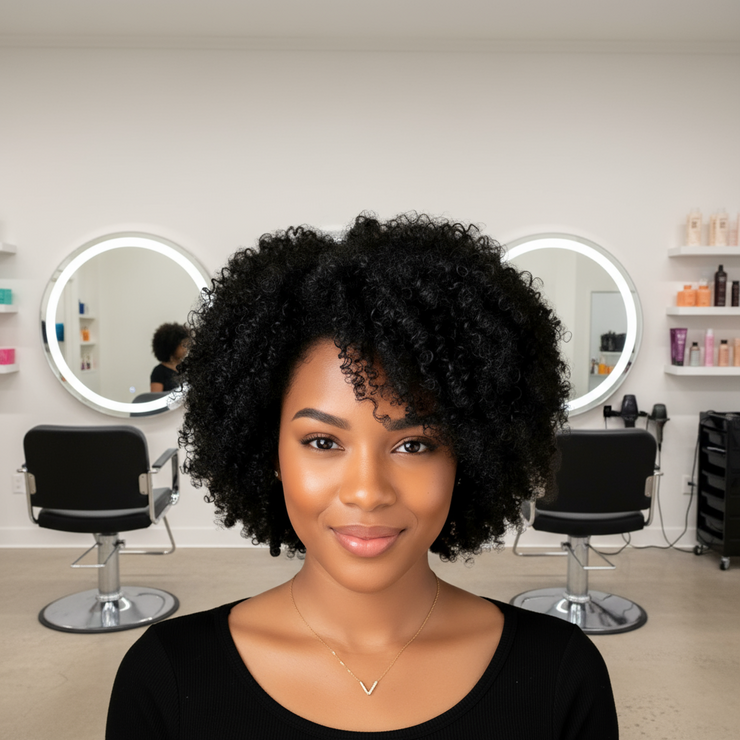 Perruque Afro Kinky Curly cheveux 100% naturel Bresilien