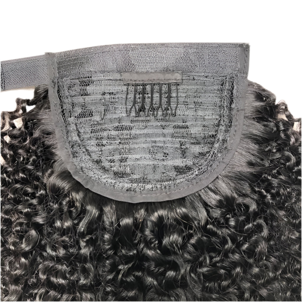 Postiche (Ponytail) bouclé Afro Kinky cheveux 100% naturel  Clip