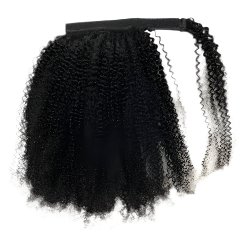 Postiche (Ponytail) bouclé Afro Kinky cheveux 100% naturel  Clip