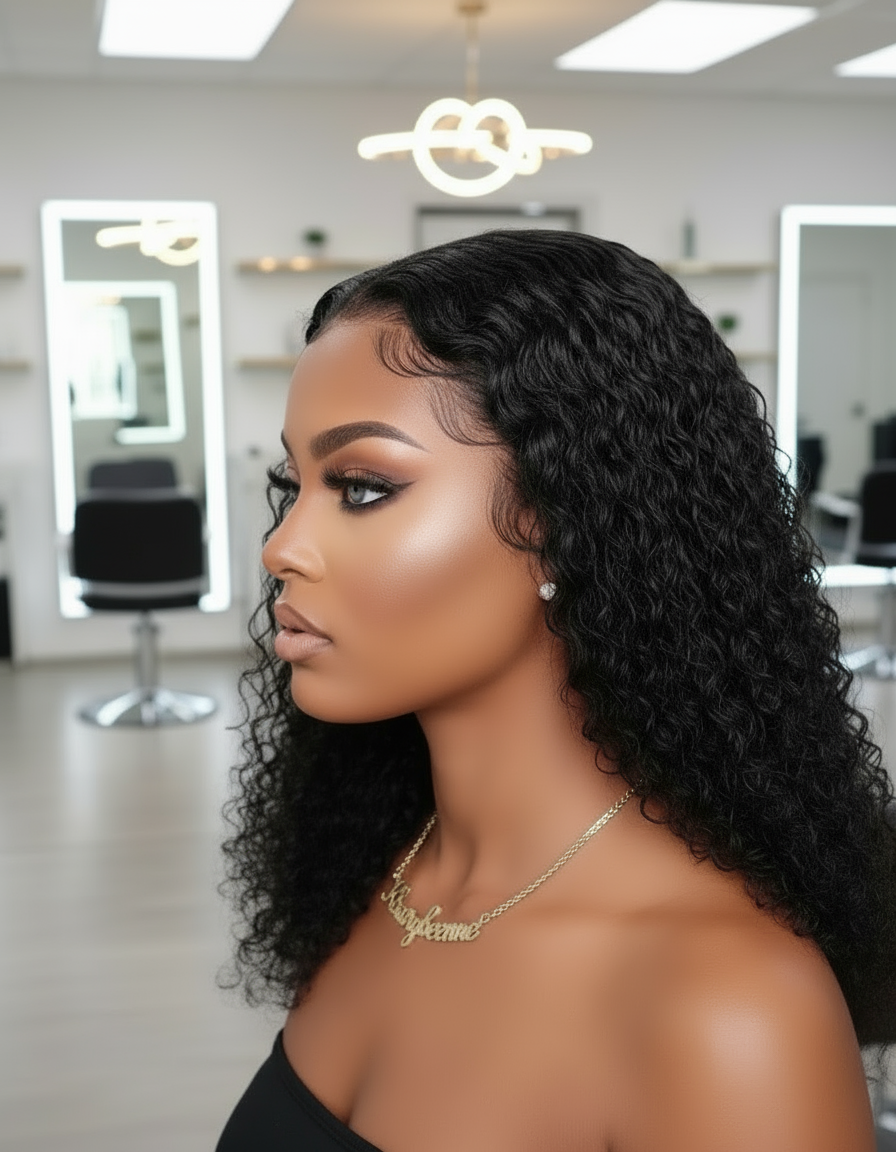 Perruque Deep Wave  100% cheveux naturel dentelle frontale 13*4 4*4 ou 13*6 8 -18 pouces