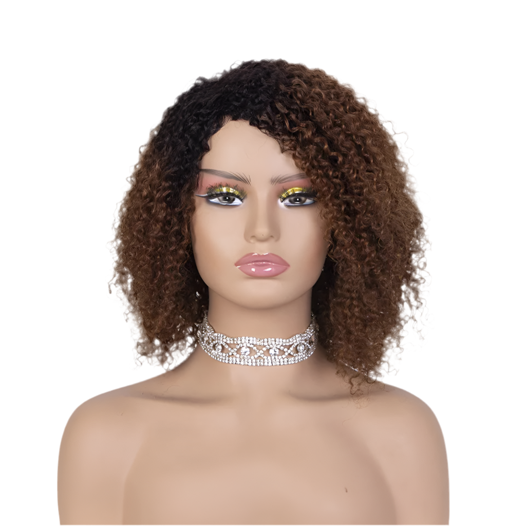 Perruque Afro Kinky Curly 100% naturel brésilien 180% HD  12 pouce couleur 1b 99j 1/30