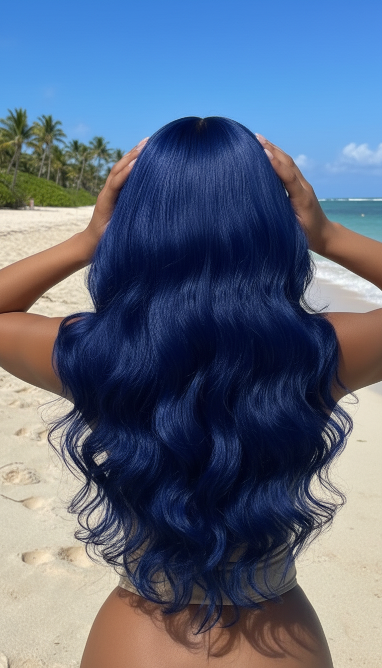 Perruque Body Wave / Lisse cheveux synthétique avec dentelle frontale  18 -26 pouces