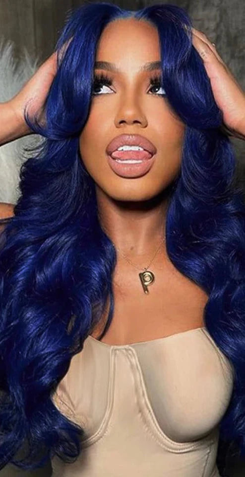 Perruque Body Wave / Lisse cheveux synthétique avec dentelle frontale  18 -26 pouces