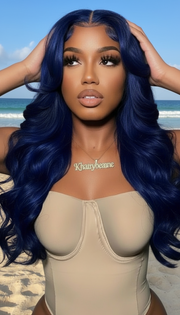 Perruque Body Wave / Lisse cheveux synthétique avec dentelle frontale  18 -26 pouces