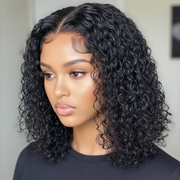 Perruque Deep Wave Bob  cheveux naturels bouclés  Peruviens 180% HD dentelle 4*4 et 13*4  avec Baby Hair  10-16 pouces