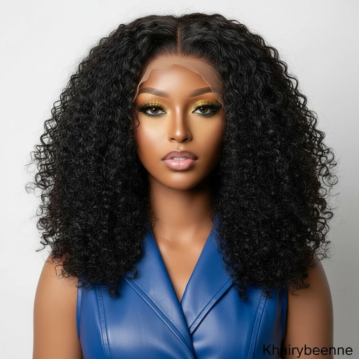 Perruque Jerry Curly cheveux 100% naturel brésilien dentelle frontale transparente 13x4  4x4  150% 180% HD du 8 au 16 pouces