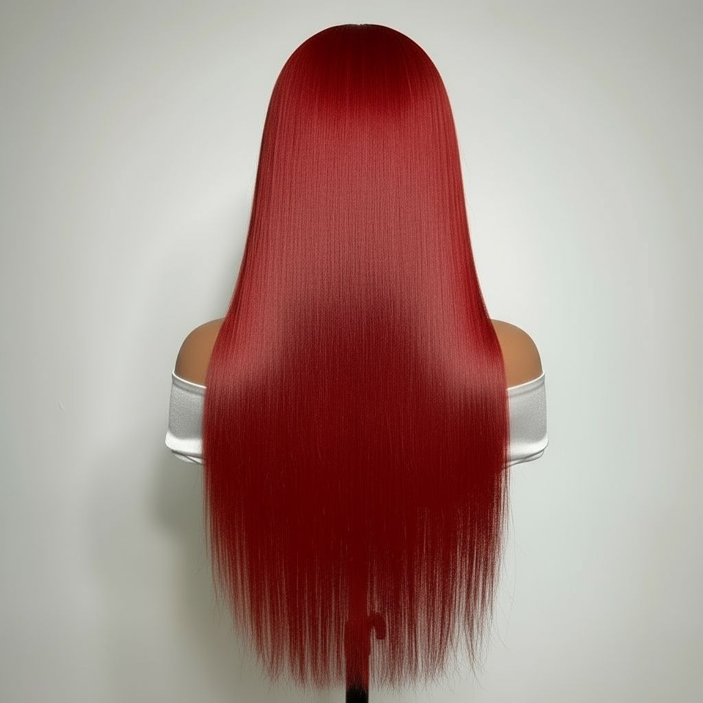 Perruque cheveux lisse 100%naturel bresilienne  dentelle frontale 13x4  ou 13*6 Hd Transparent 180%HD ou 220%HD couleur  99J Burgundy 18-36 pouces