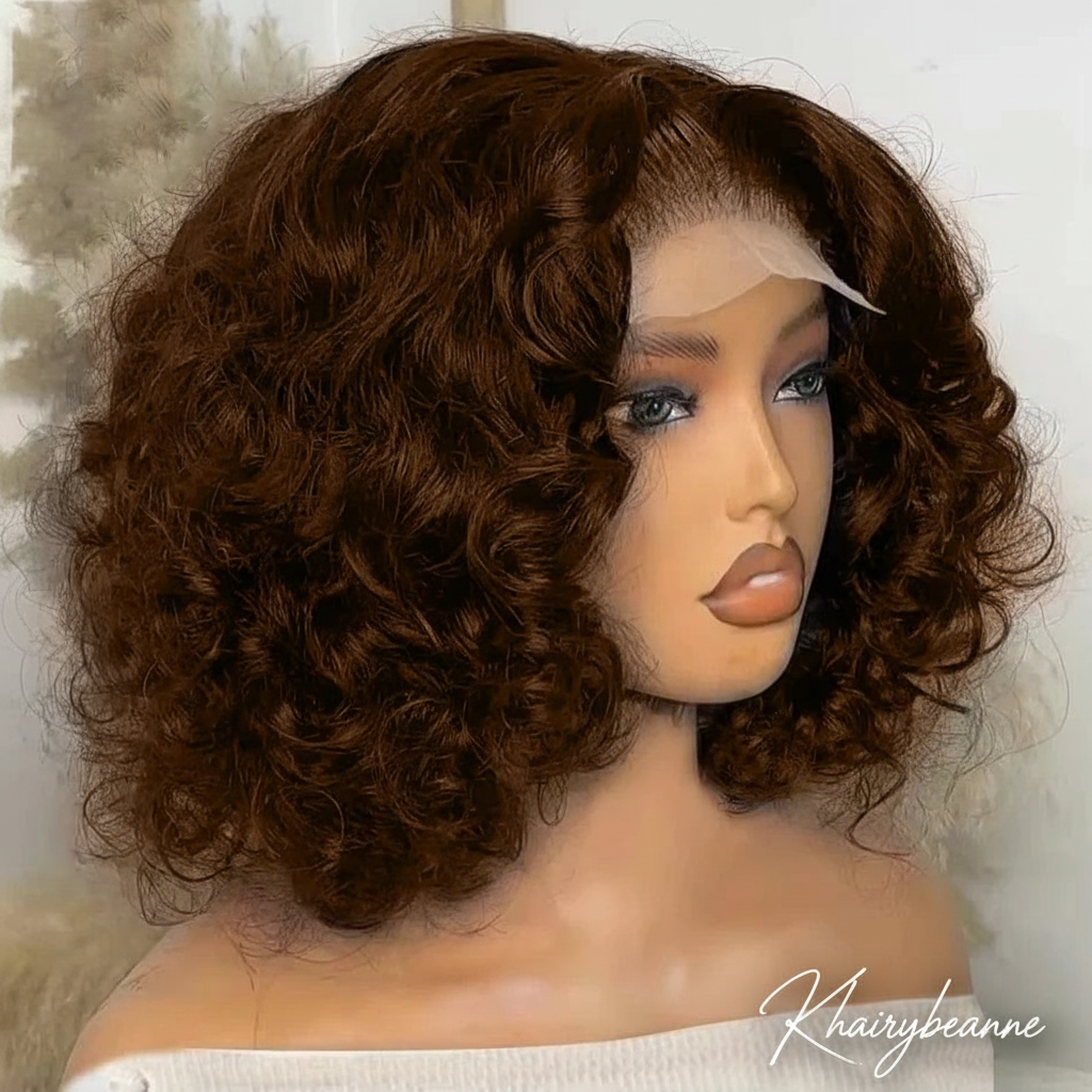 Perruque Body Wave 100% naturelle brésilienne couleur  marron #2 dentelle frontale 13x4 13*5 180% densité ou 200% densité 10-12 pouces